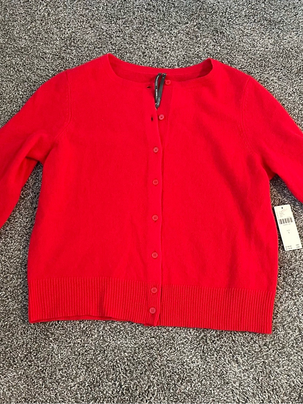 Red cashmere cardigan